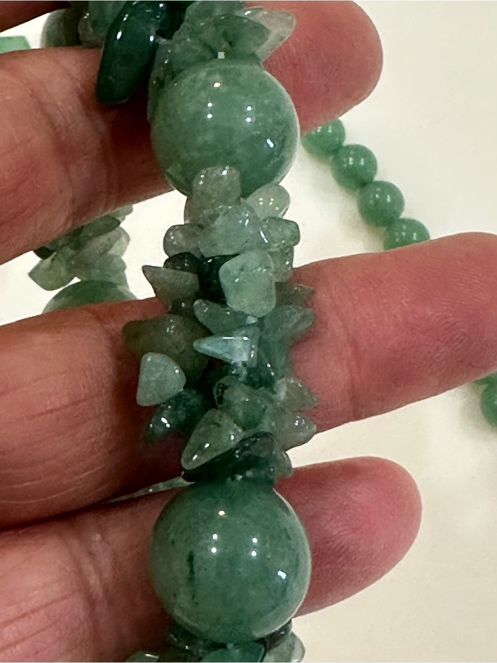 Southwestern Green Aventurine 16” Long 3 Strand Beaded Necklace & Bracelet Set - Picture 7 of 10